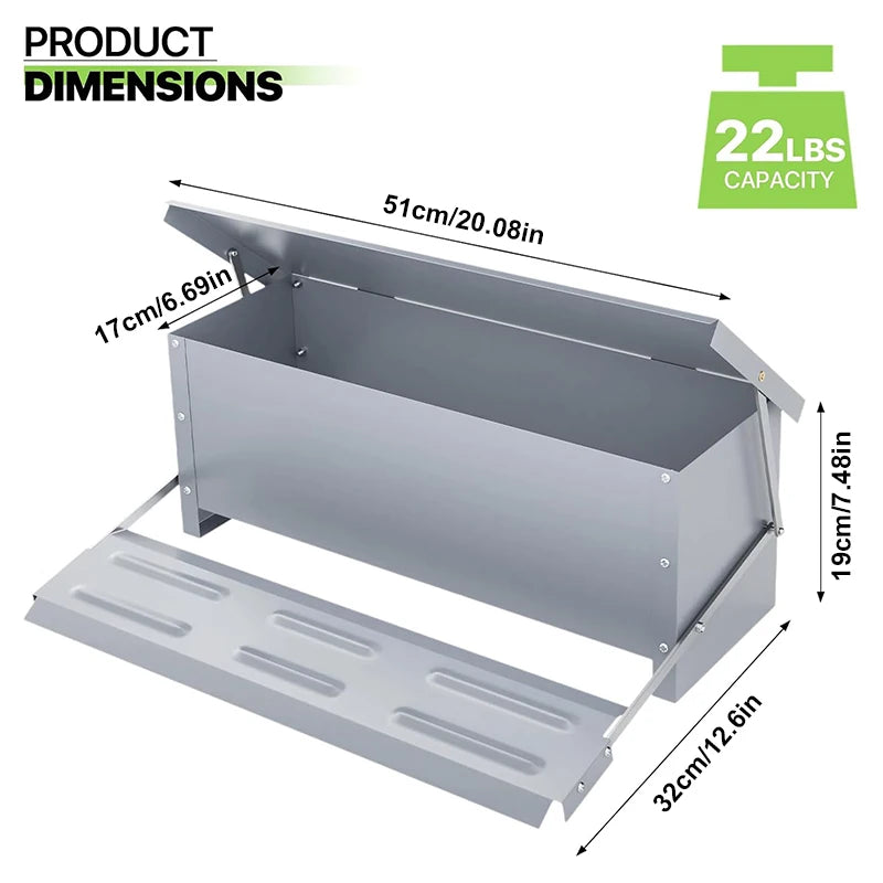 Automatic Feeder, Chicken Feed Trough, Poultry Feeding Box,