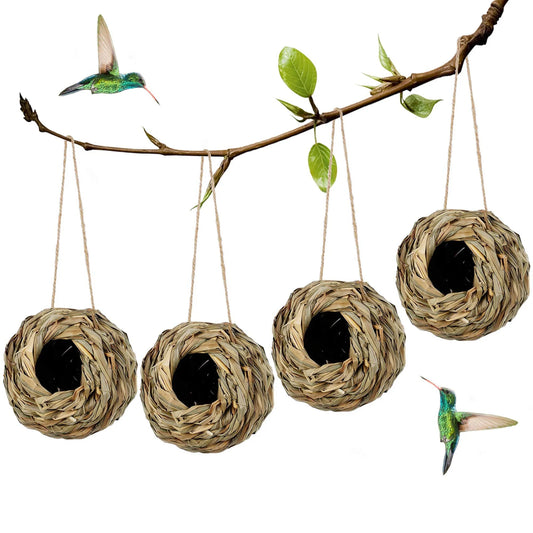 1 PCS Birds Nest Bird Cage Natural Reed Grass Spherical Hummingbird Nest
