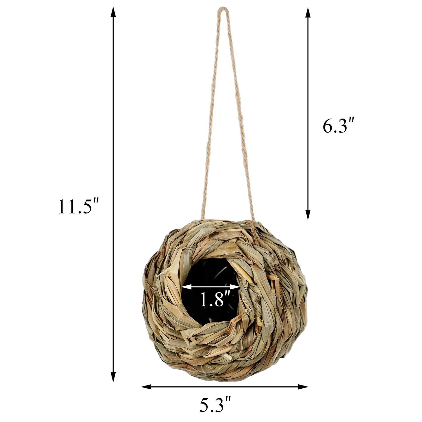 1 PCS Birds Nest Bird Cage Natural Reed Grass Spherical Hummingbird Nest