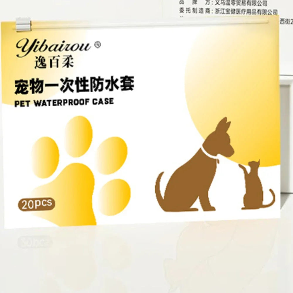 20pcs Dog Disposable Shoe Covers Dog Outdoor Anti Dirt Foot Covers