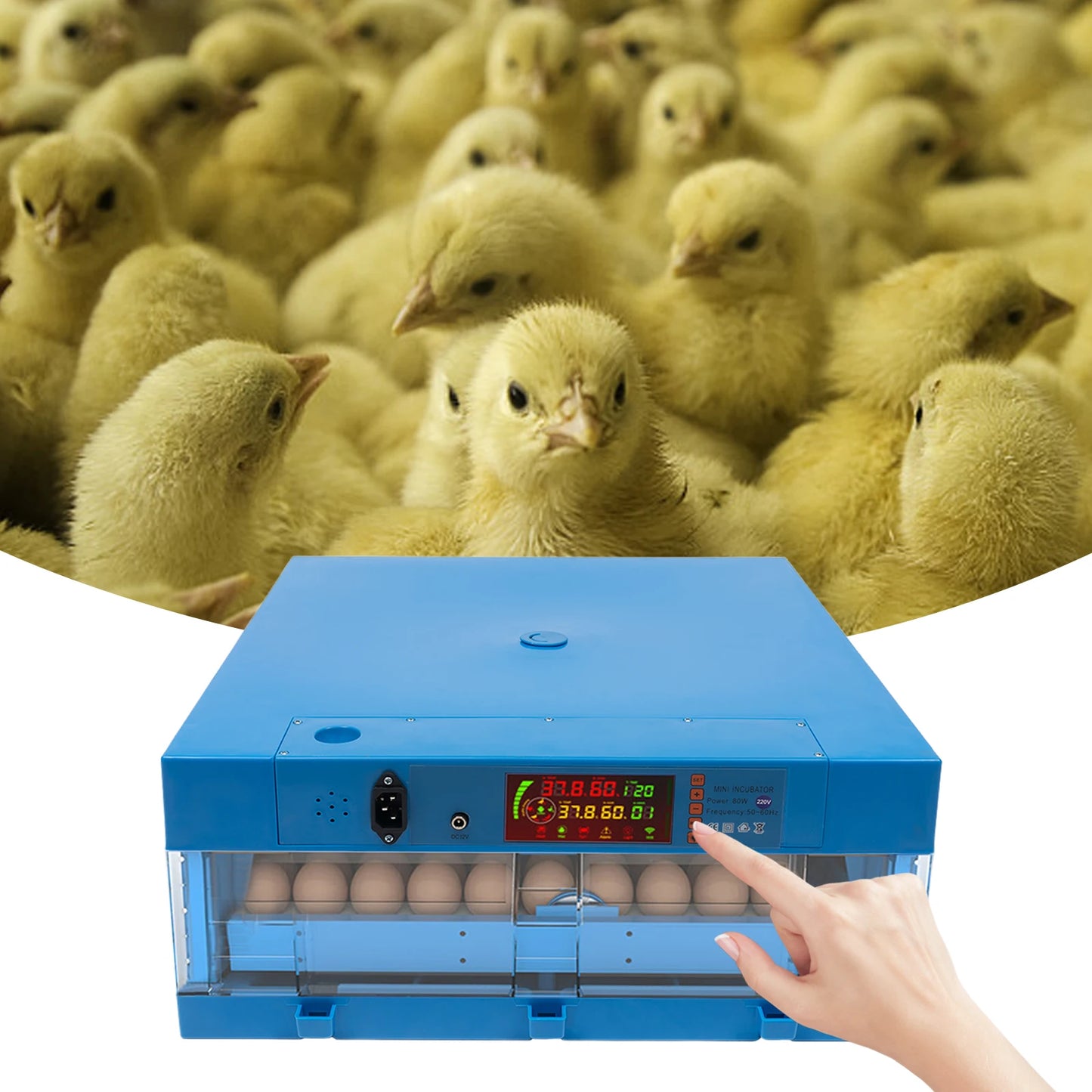 , Multi-Functional Farms Automatic Egg Incubator Machine,Adjustable Humidity,For Hatching Eggs