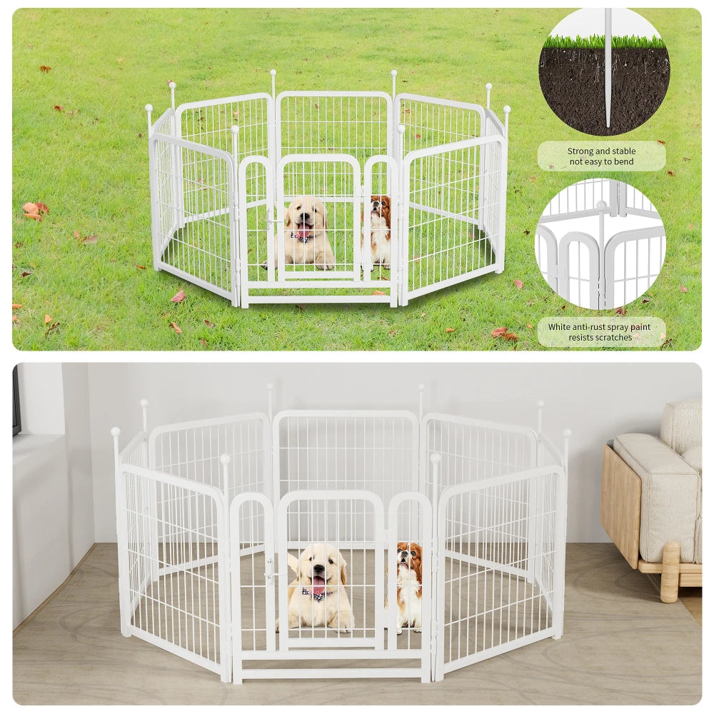 Dog Playpen 8 Panels 24" Height Heavy Duty Dog Fence