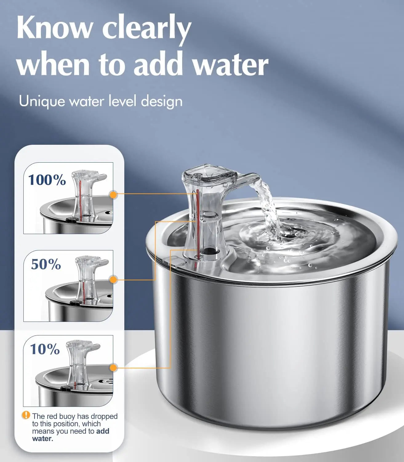 Automatic cat water fountain with optional sensor and heater