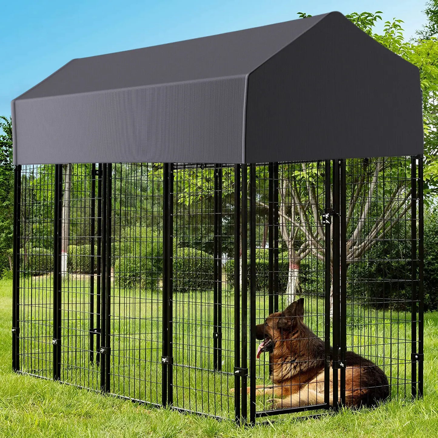 Oversized Large Dog Kennel Outdoor with Anti-UV Waterproof Cover