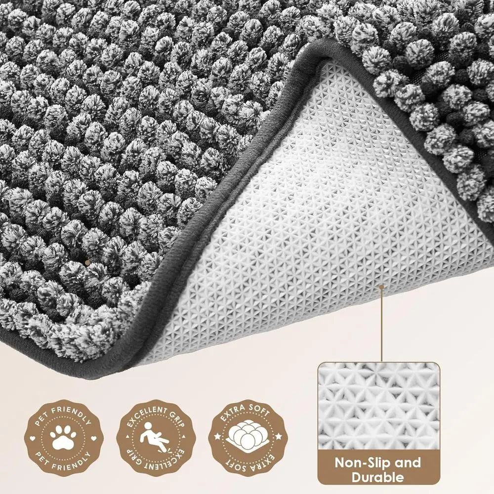 Super Absorbent Dog Door Mat or Muddy Paws 60x36 Inch Indoor,Doormat Outside Entrance, Quick Dry Chenille Washable Dog Mat