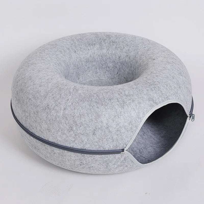 Donut Cat Bed Interactive Tunnel Toy