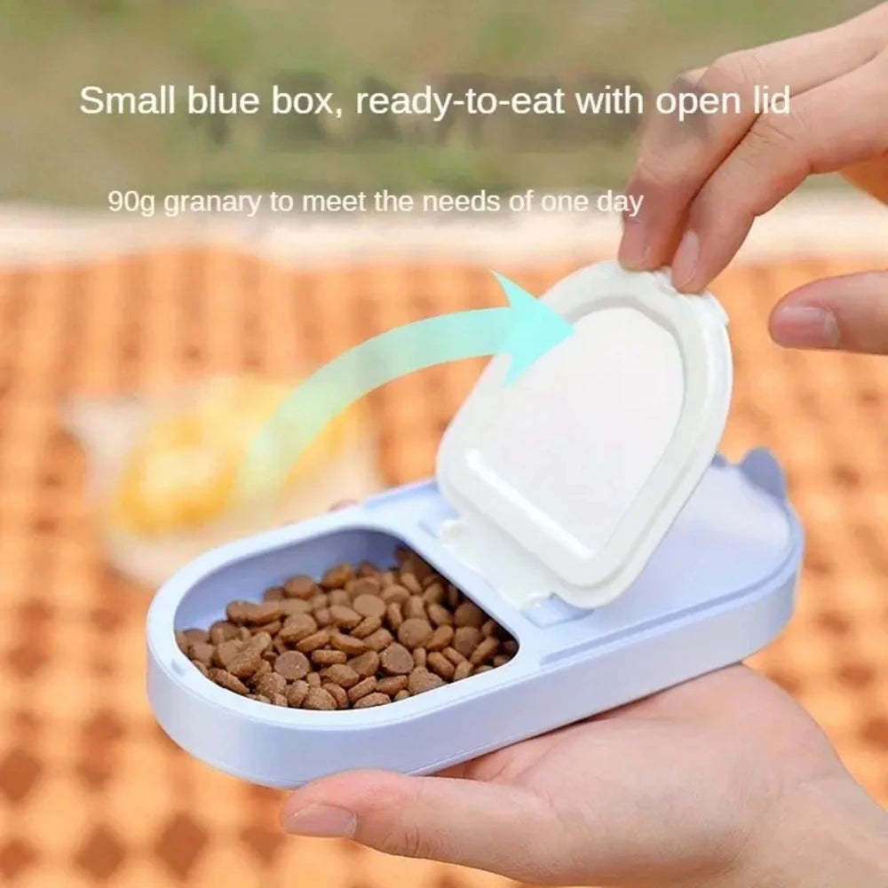 Portable Pet Water Bottle & Food Dispenser with Cup for Cats, Dogs, Rabbits