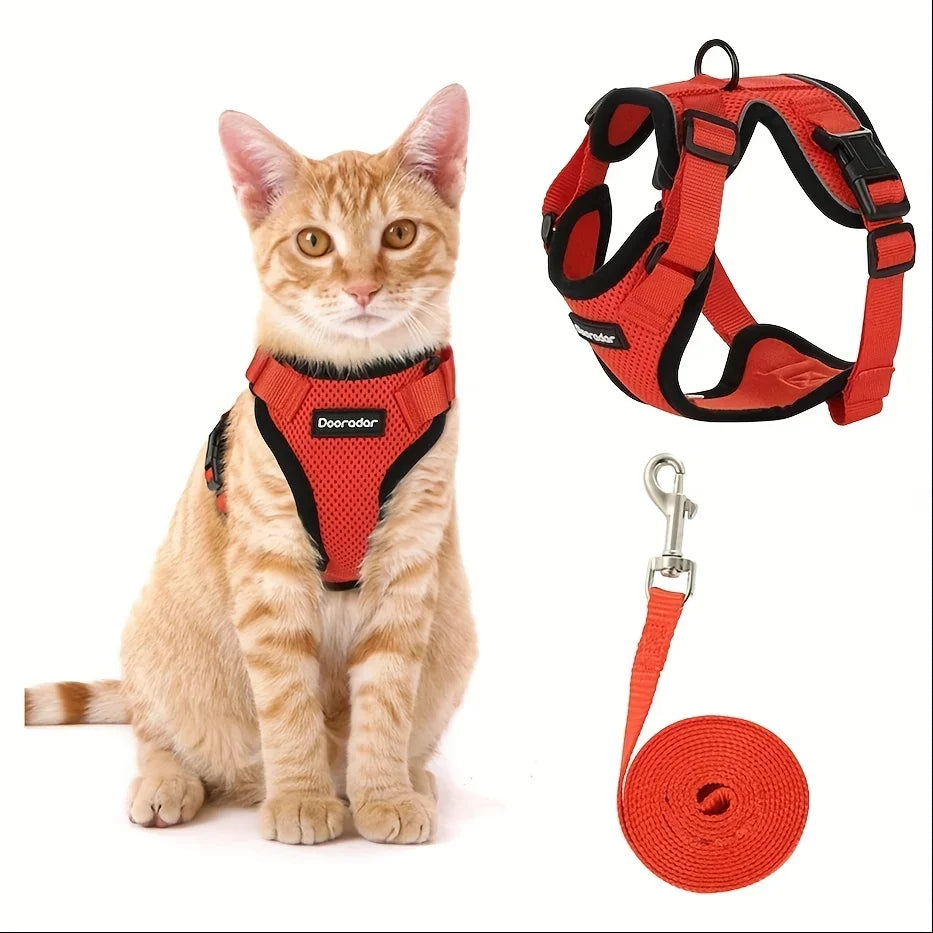 Adjustable Cat Leash Vest Pet Chest Carrier