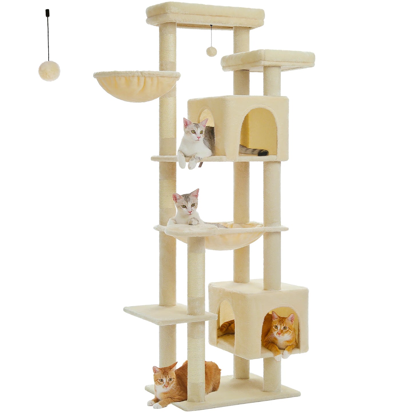 Multi-Level Cat Tower with Super Large Hammock