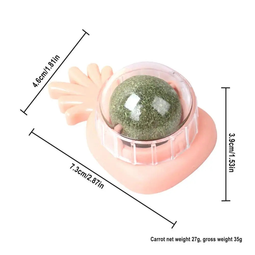 Catnip Wall Ball Catnip Wall Spin Ball Edible Cat Catnip Toys Promotes Digestion Catnip Rollerbal
