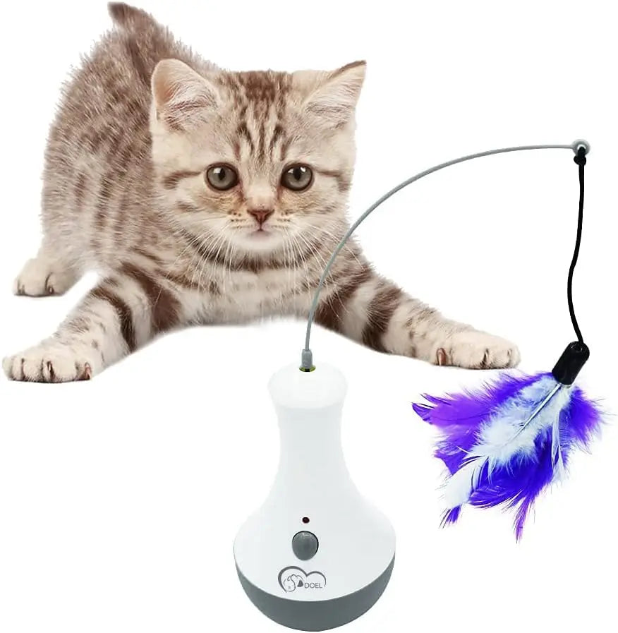 Funny Feather Kitten Teaser Indoor Play Automatic Toy Gift Cat Feather Toy