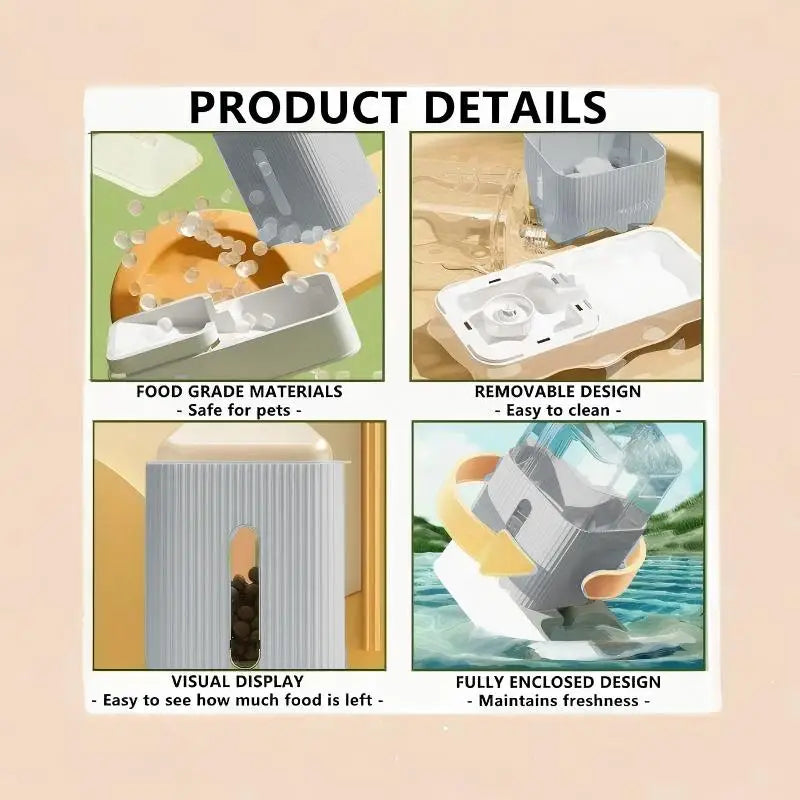 Automatic Dog Cat Feeder And Water Dispenser