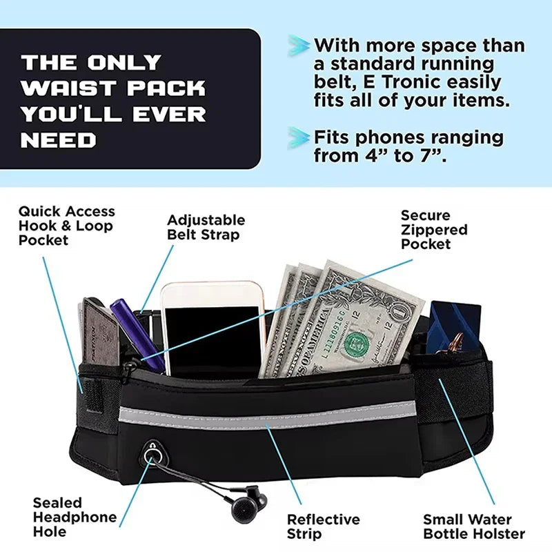 Hands Free Dog Leash for Running Walking Reflective Leash with Waist Bag Retractable Elastic Belt