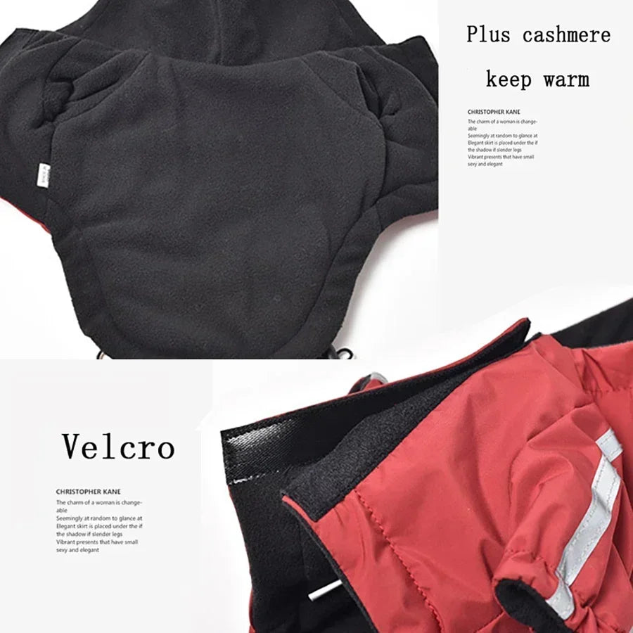 Reflective Pet Clothes Autumn Winter Pet Dog Waterproof Warm Coat Cotton Hooded Jacket