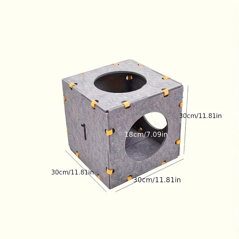 Indoor Cat House Cat Passage Detachable Cat Retreat with Cat Eyes, Used for Multi Cat Interaction Stackable Combination