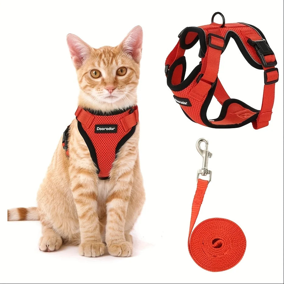 Adjustable Cat Leash Vest Pet Chest Carrier