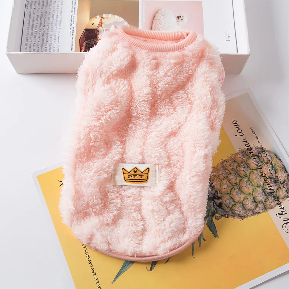 Soft Cozy Cat Clothes Autumn Winter Warm Fleece Sweatshirt for Small Dogs Puppy Kitten J