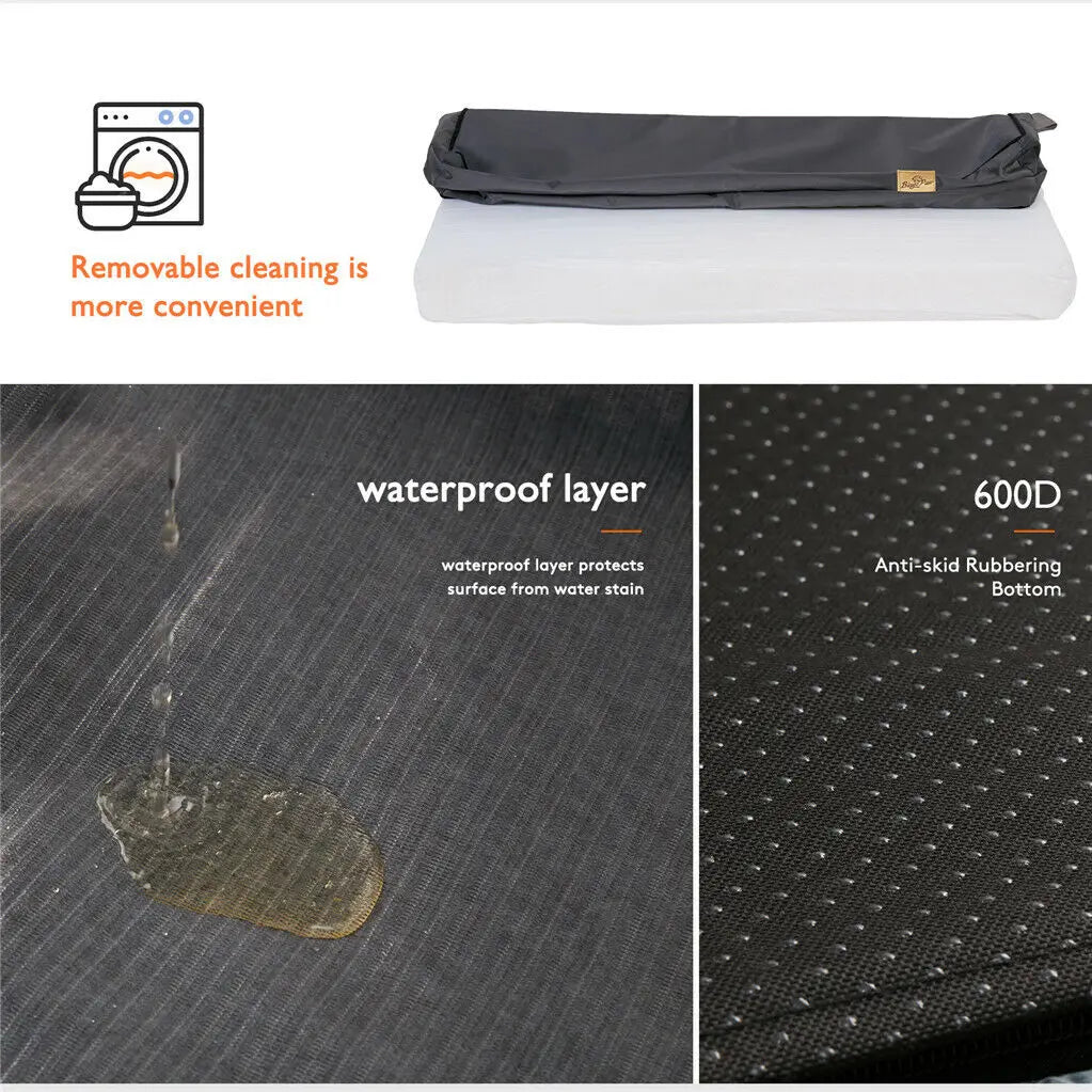 Dog Bed Pet Orthopedic Bed Memory Foam Base Crate Mattess Cushion with Washable Cover Waterproof