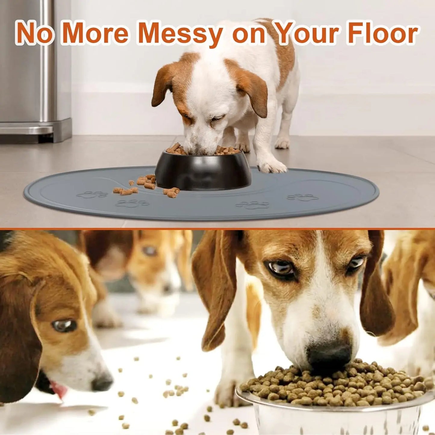 Waterproof Silicone Dog Food Mat Dishwasher Safe Pet Feeding Mat,(28" x 21.26")