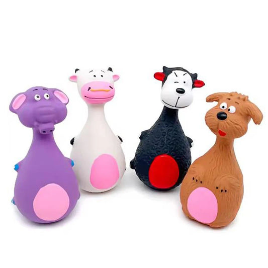 1 Piece Fat Bellied Cartoon Fun Bite Resistant Latex Sound Dog Toy