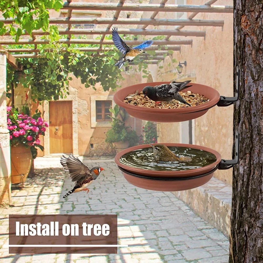 Tree Mounted Bird Tray for Feeder Birds Bath Bowl