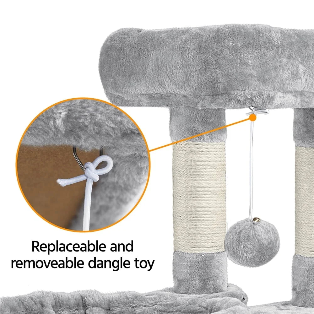 Multilevel Cat Tree Tower with Condo Perches Scratching Posts Plush Baskets