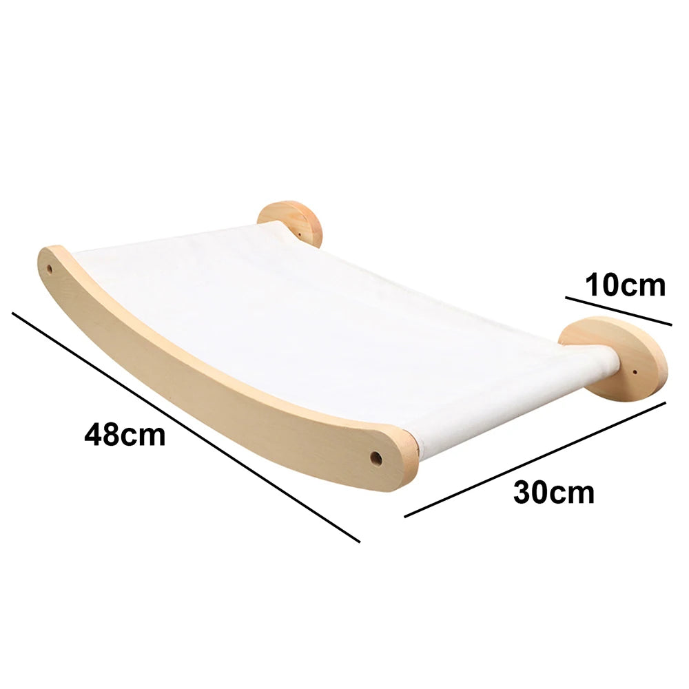 Wall-mounted Cat Climbing Frame 50cm Cat Climbing Ladder Hammock Activity Sisal Cat Grab Post