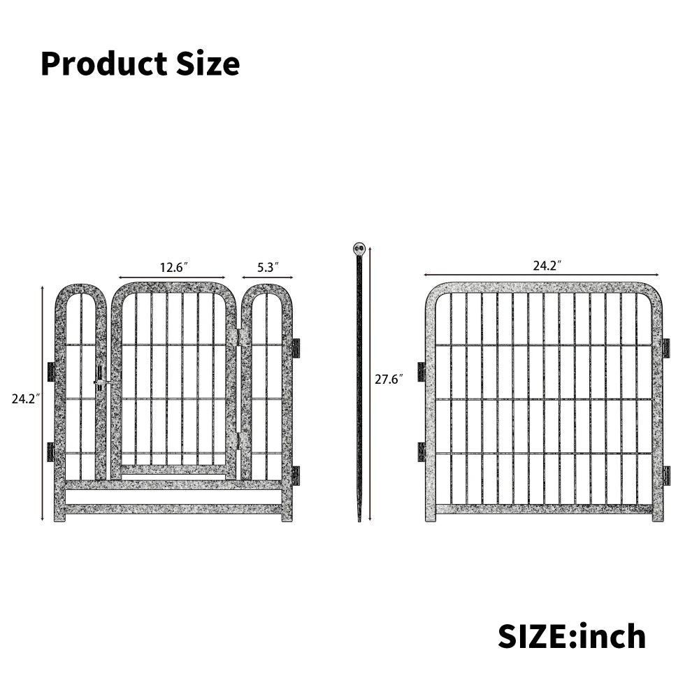 Dog Playpen 8 Panels 24" Height Heavy Duty Dog Fence