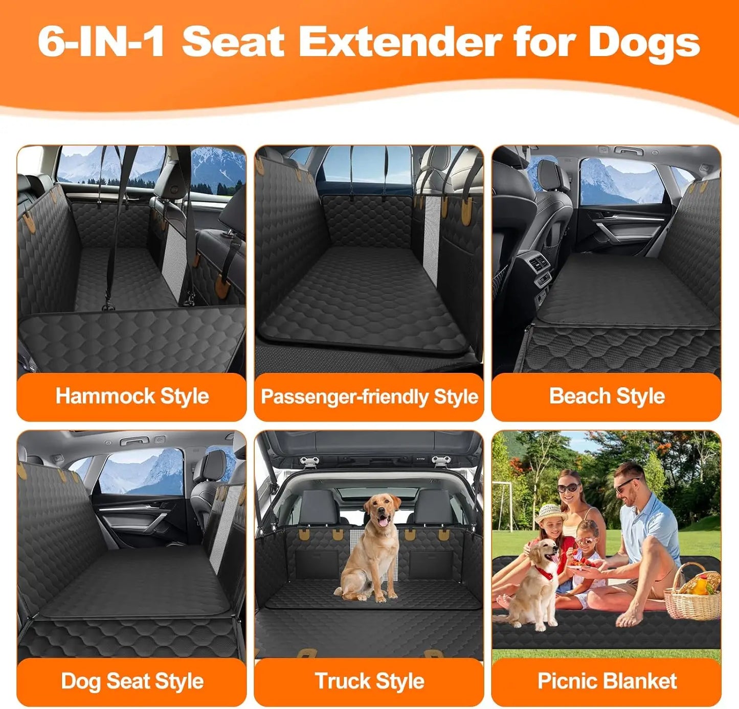 Foldable Dog Car Seat Hammock Seat Protector