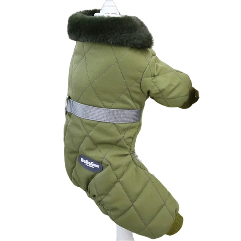 Thicken Warm Dog Jumpsuit Winter Pet Dogs Clothes Coat Waterproof Hoodie
