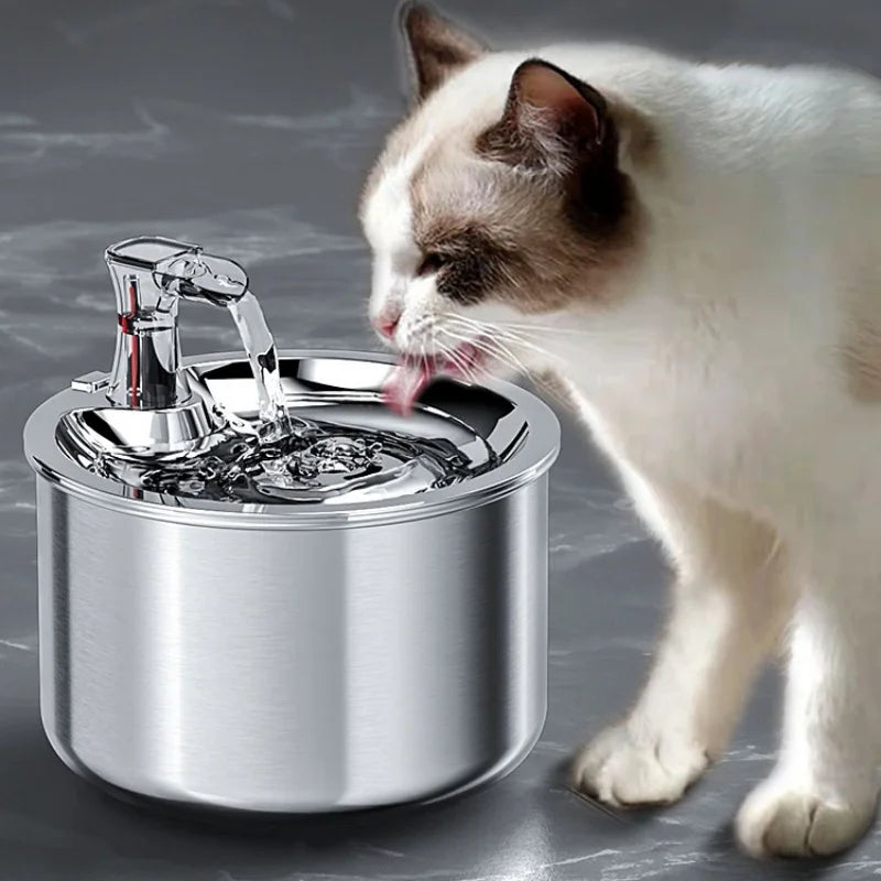 Automatic cat water fountain with optional sensor and heater
