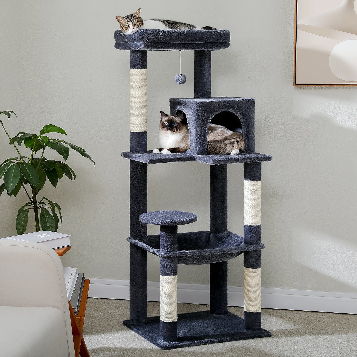 Cat Tree for Large Cats with Hammock