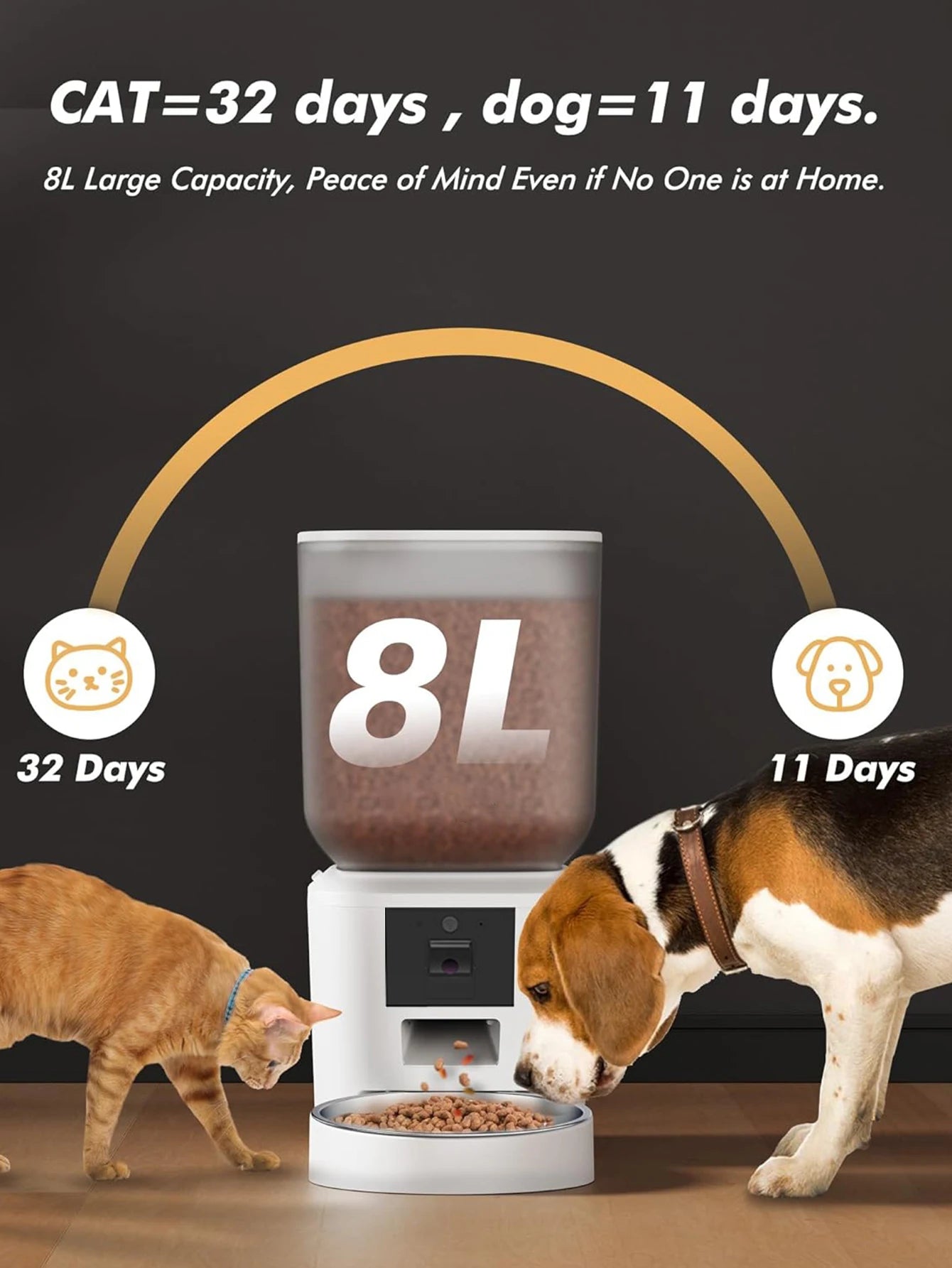 Automatic Cat Dog Feeders with Key Control