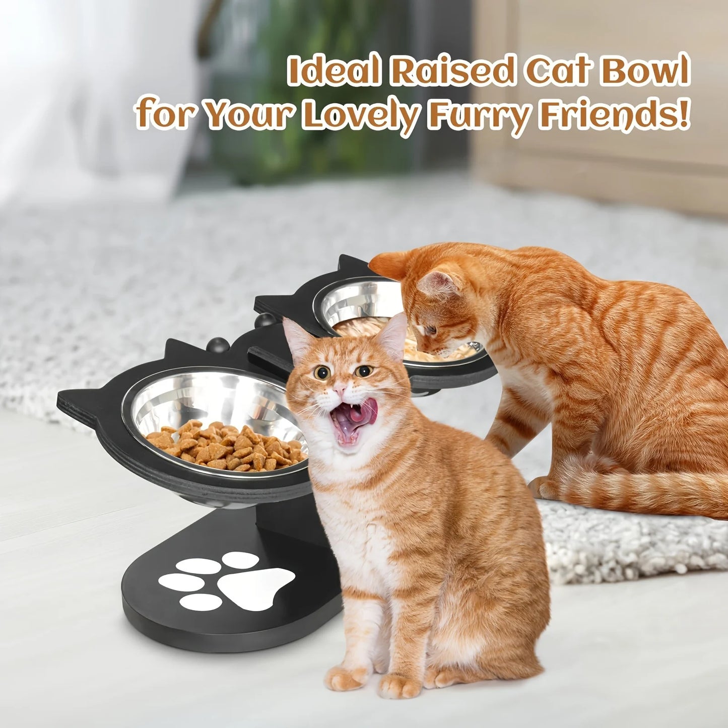 Elevated Food Bowls Cats and Puppy