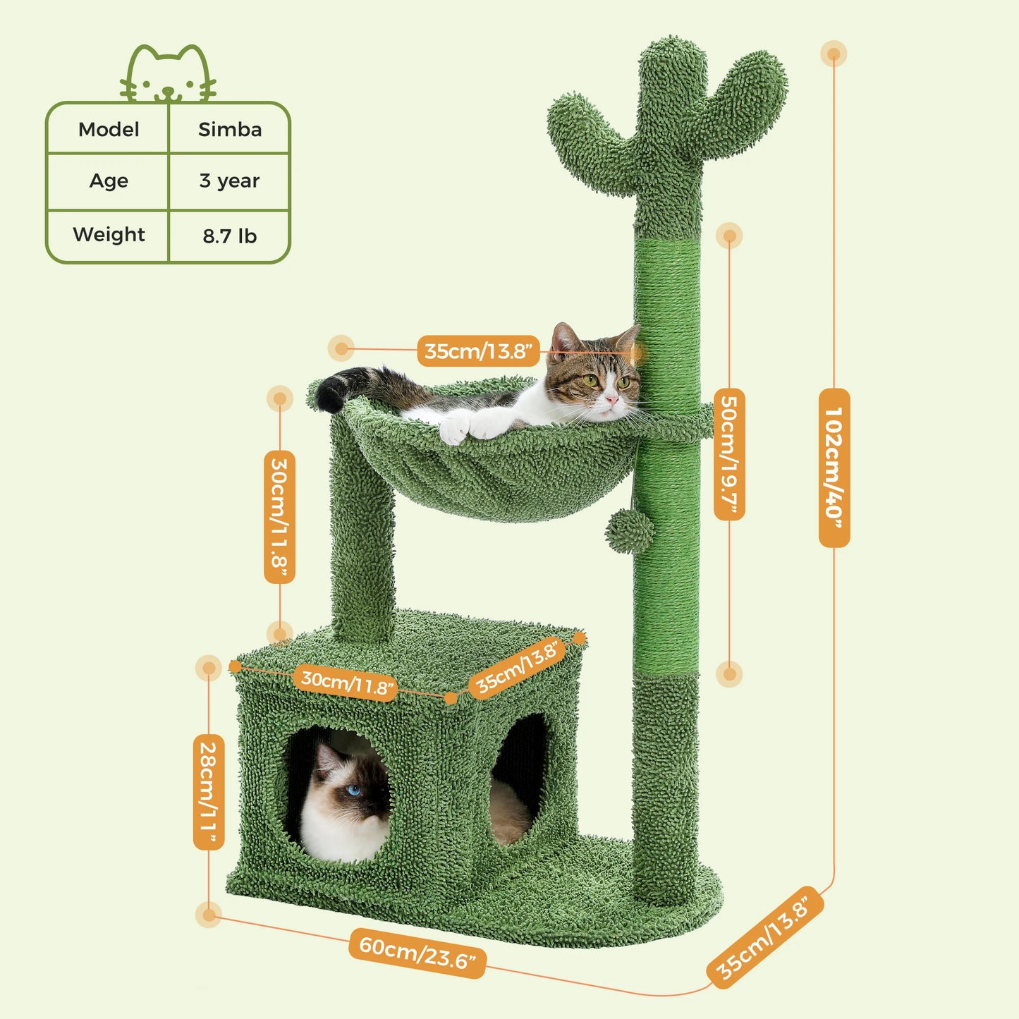 Cactus Cat Tree with Condo