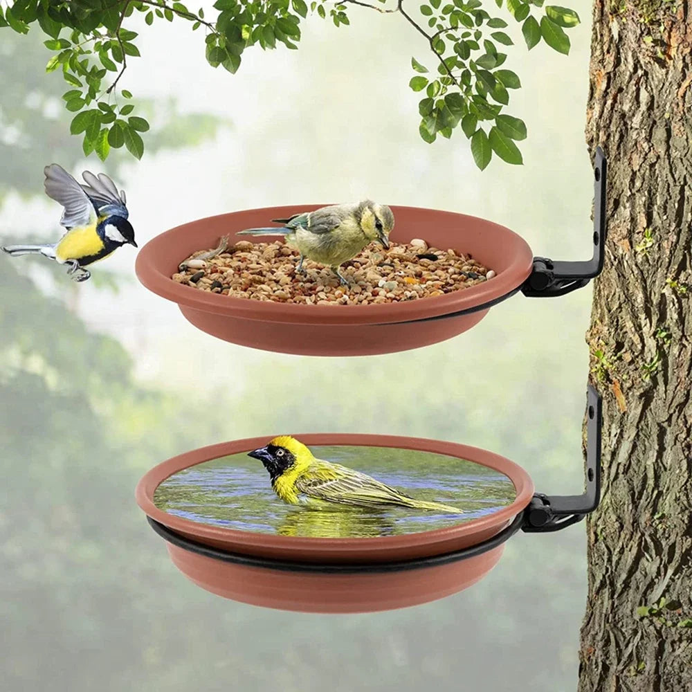 Tree Mounted Bird Tray for Feeder Birds Bath Bowl