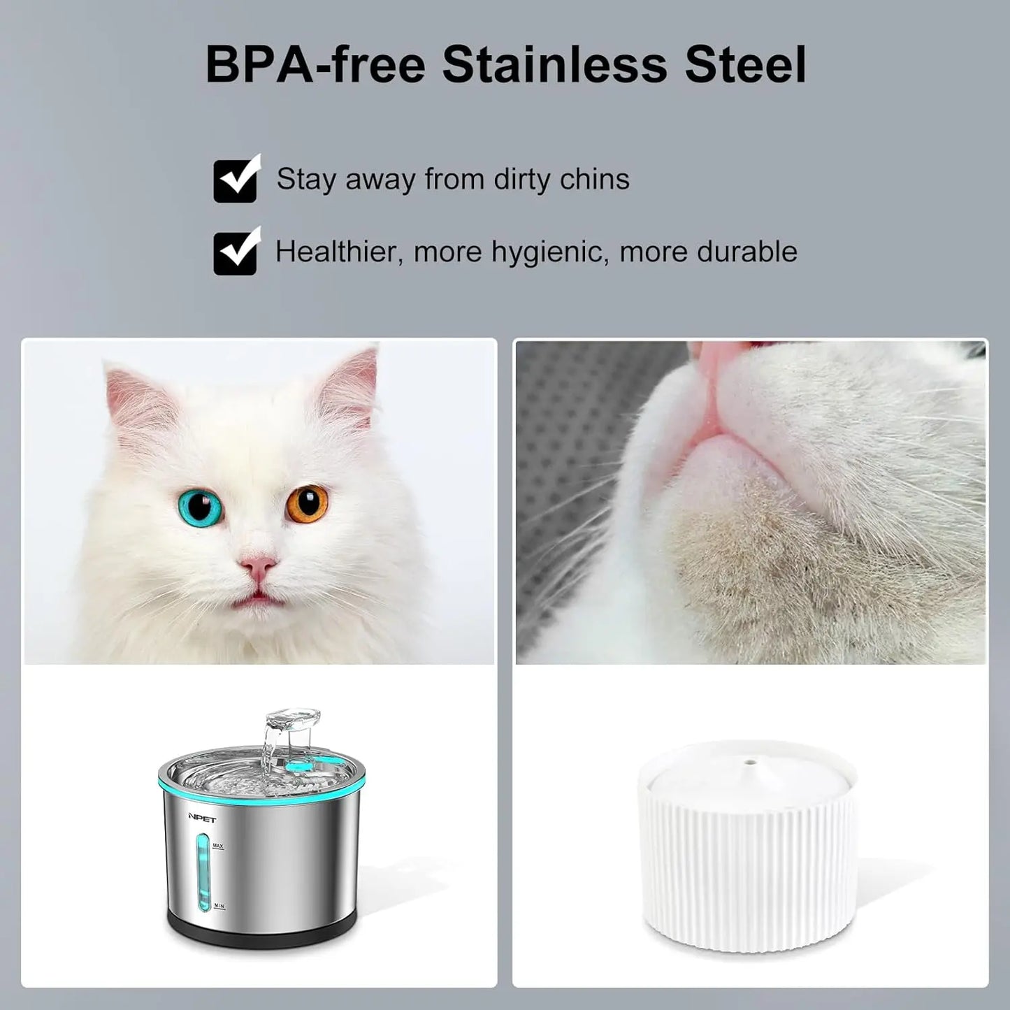 Cat Water Fountain Stainless Steel