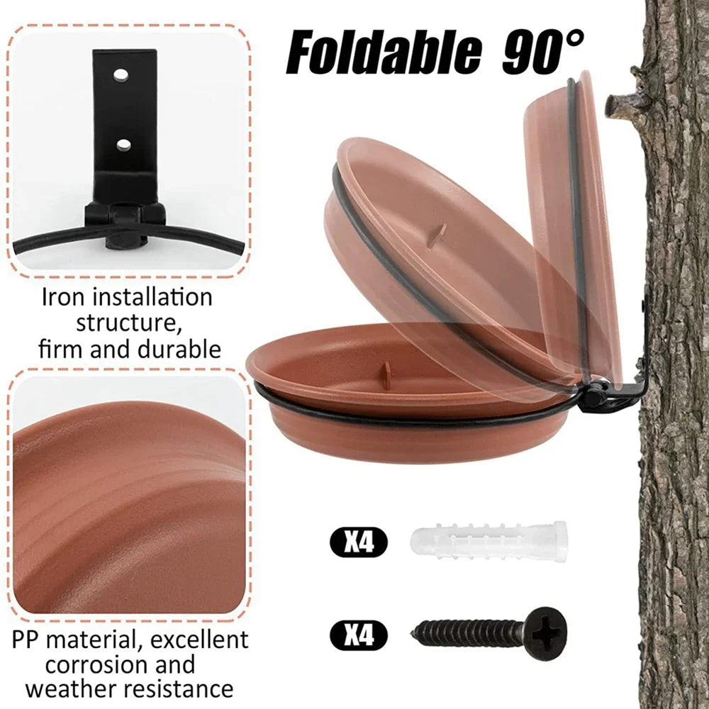 Tree Mounted Bird Tray for Feeder Birds Bath Bowl