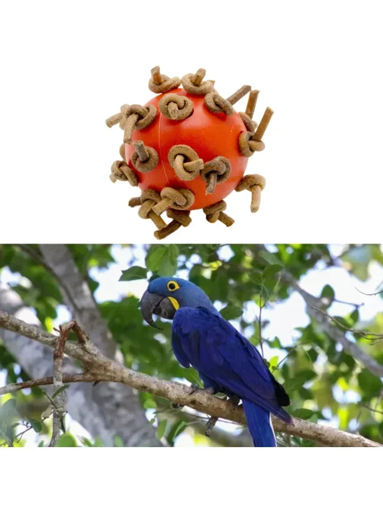 Bird Ball Chew Toy with Knots Suitable forParrot Cockatoo