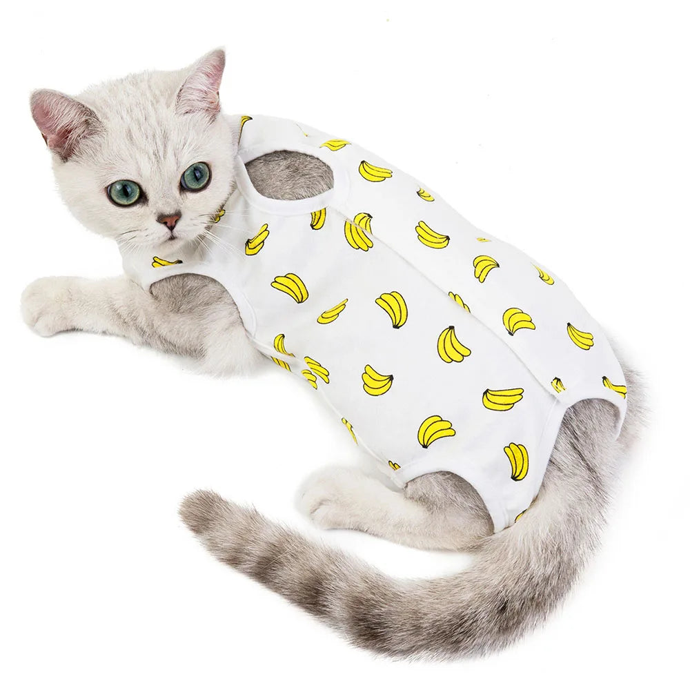 Recovery Suit E-Collar Alternative for Cats Dogs Puppy Abdominal Skin Anti Licking Pajamas
