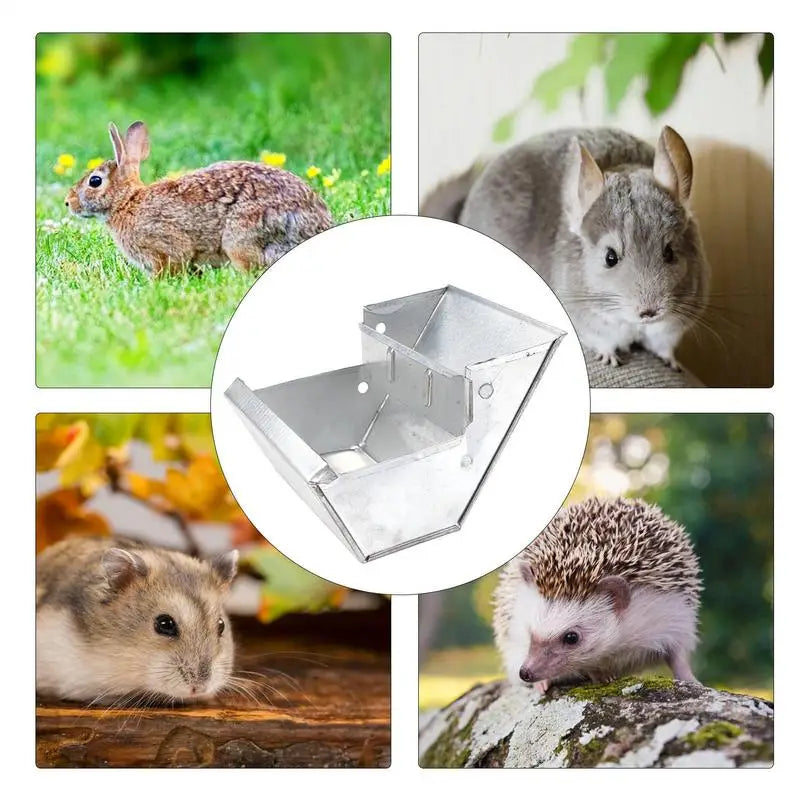 Metal Drinker Food Bowl For Rabbits And Small Animals