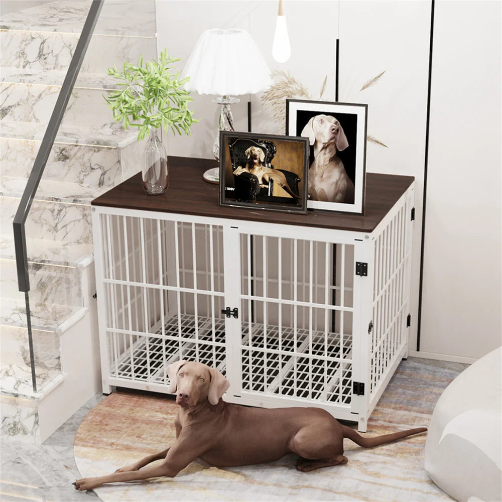 Large Wooden Dog Crate Furniture Style