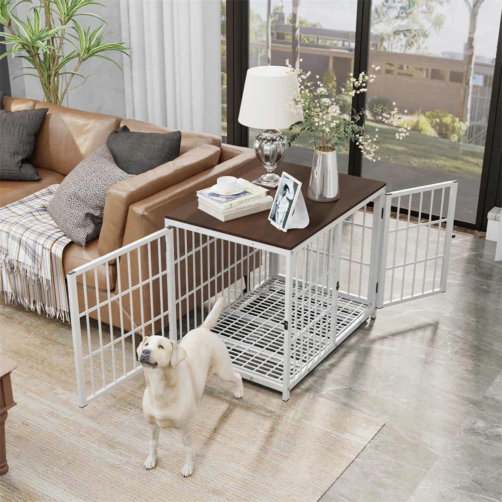 Large Wooden Dog Crate Furniture Style