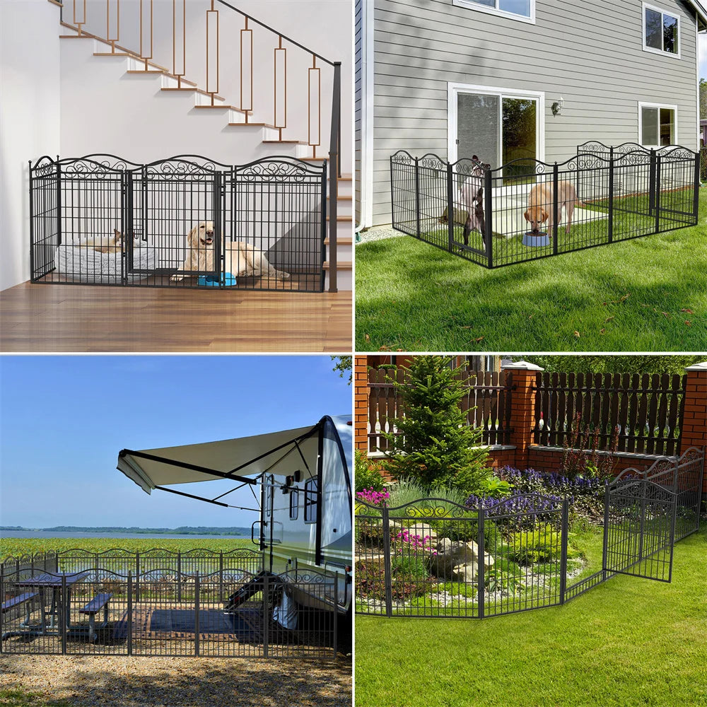 Heavy Duty Dog Playpen 8 Panels Pet Animal Dog Kennel Pen Fence Enclosure Cage