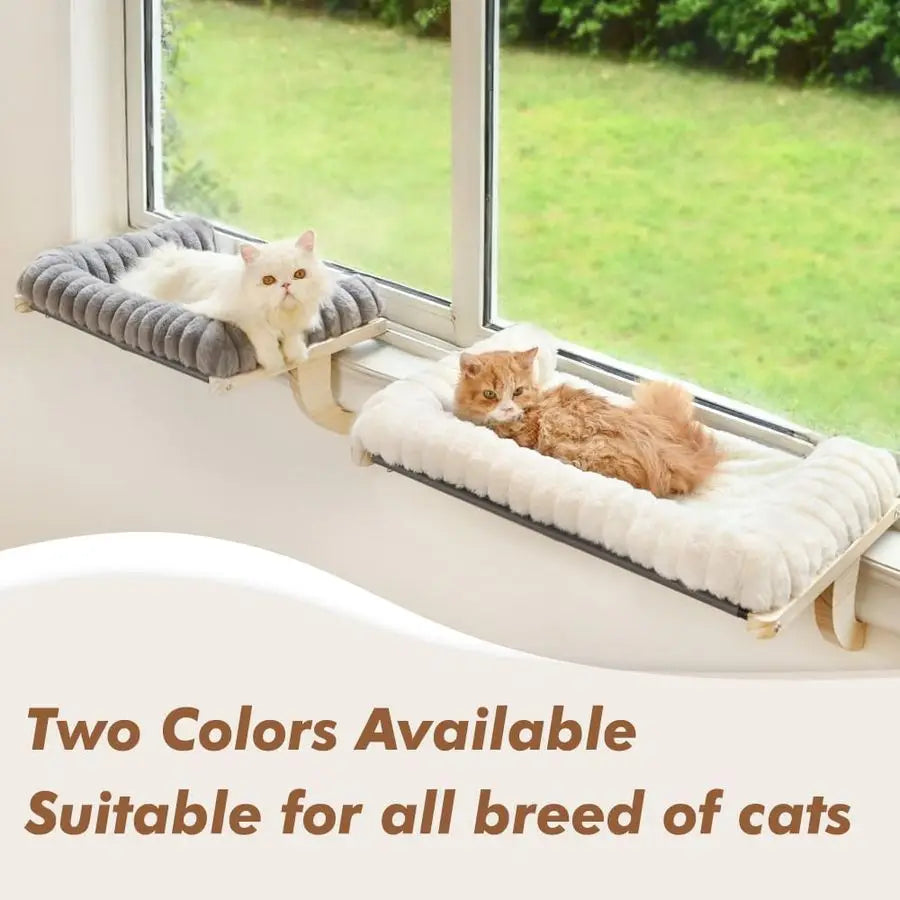 Cat Window Sill Perch with Zipper Designed Cushioned Bed,