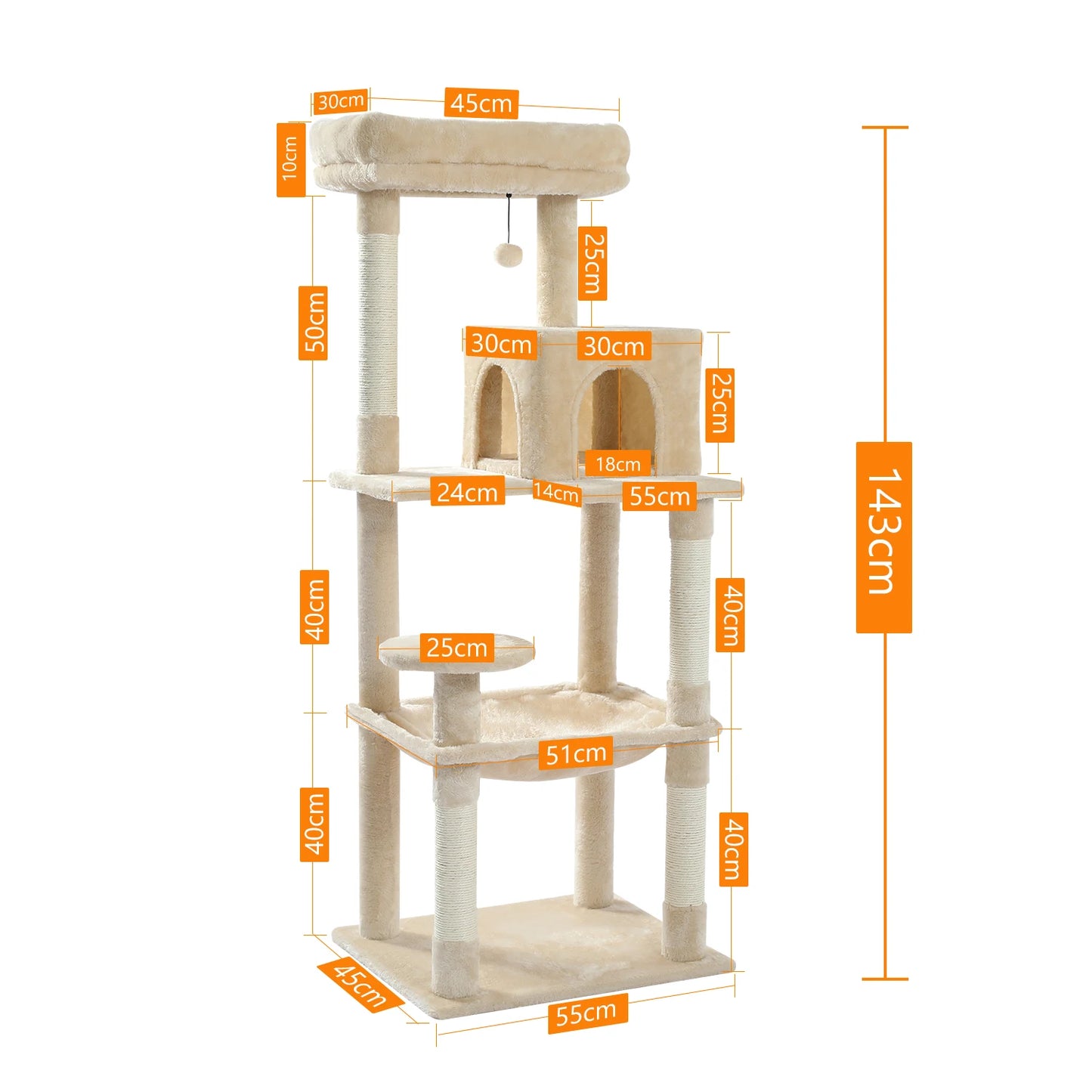 Cat Tree for Large Cats with Hammock