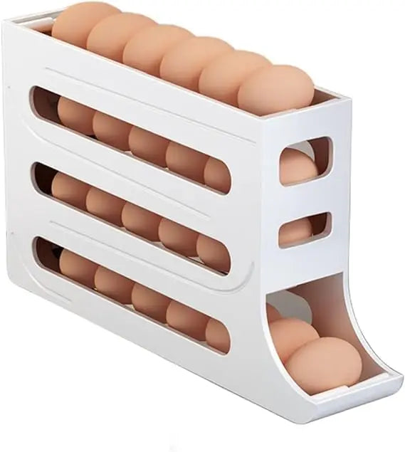 4 Tiers Egg Holder for Fridge, Automatic Egg Rolling Rack,