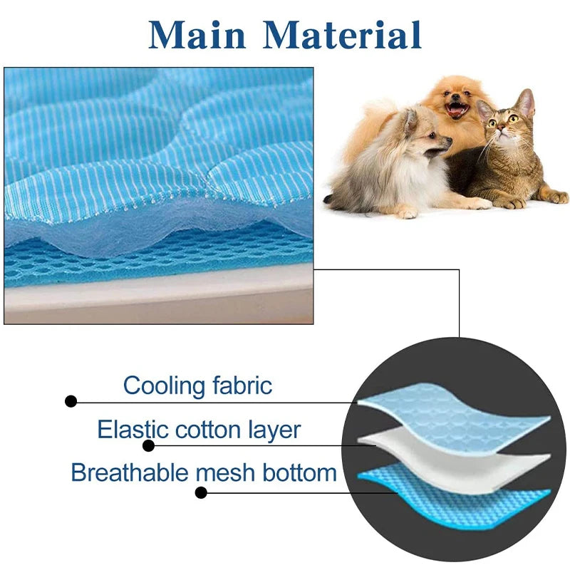 Cooling Mat Extra Large Summer Pet Cold Bed for Small Big Dogs Cat Ice Pad Blanket Pet Accessories