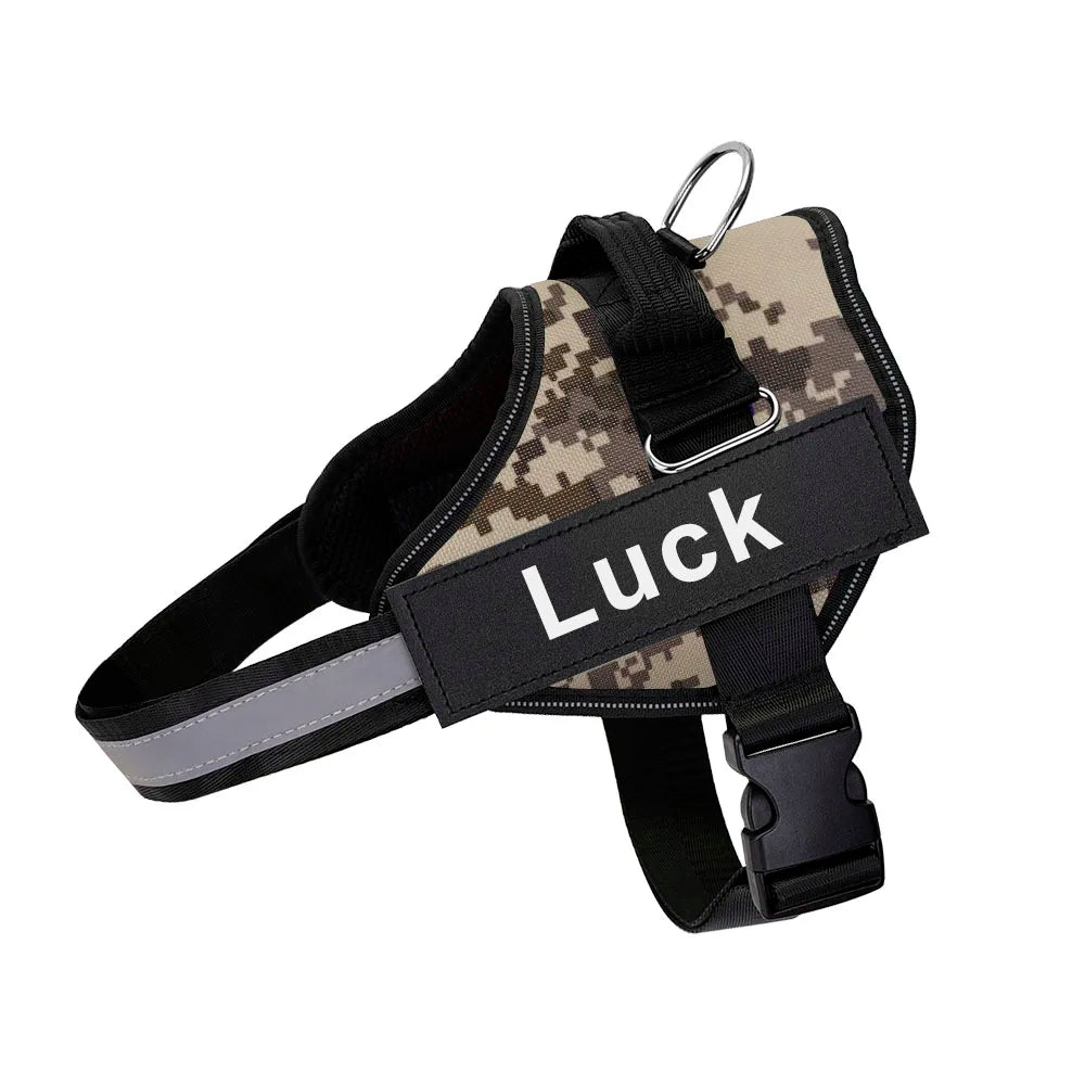 Dog Harness Vest ID Patch Customized Reflective