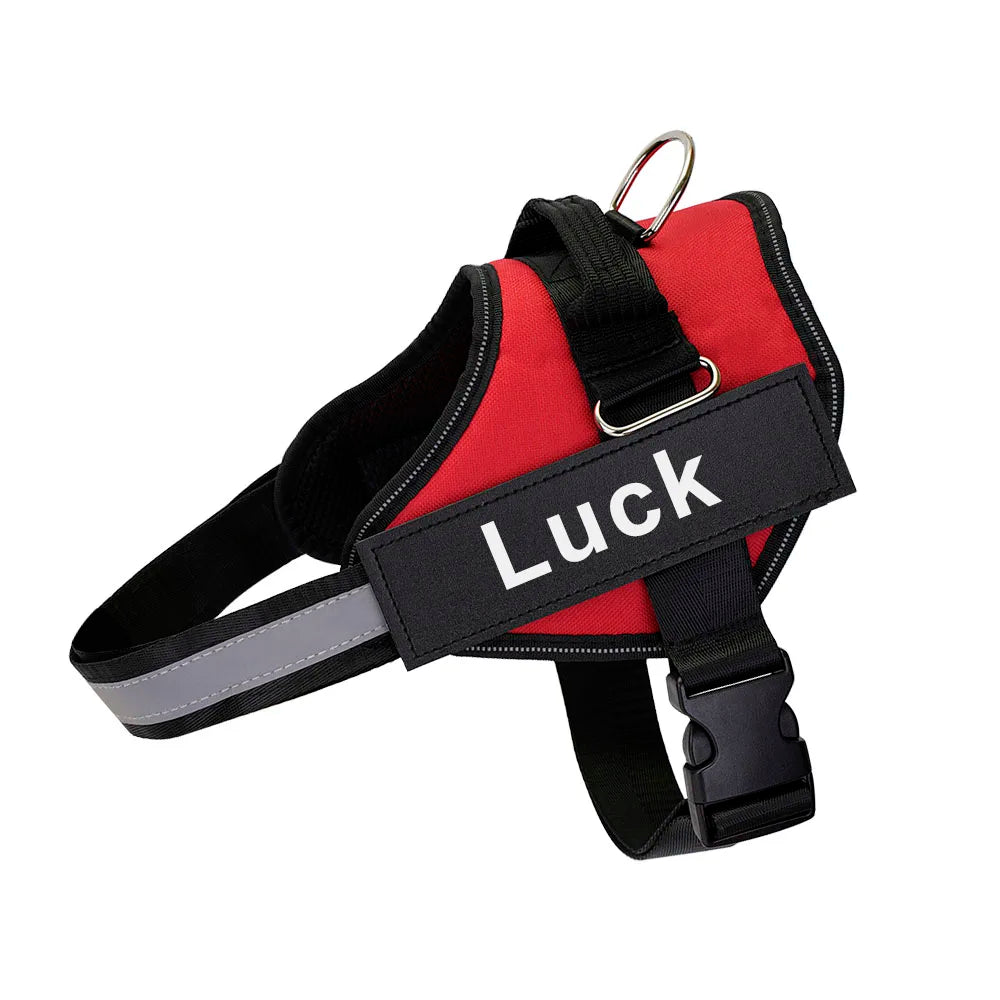 Dog Harness Vest ID Patch Customized Reflective